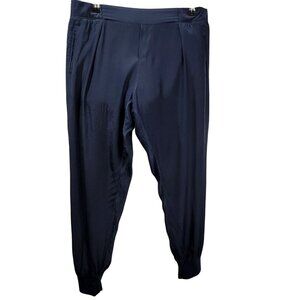 ATM Anthony Thomas Mellilo Silk Joggers Pants L Blue FLAW